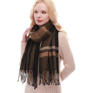 Womens plaid scarf fall winter warm pashmina wrap large blanket shawl cozy